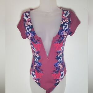 Express Bodysuit in Pink and Blue Floral